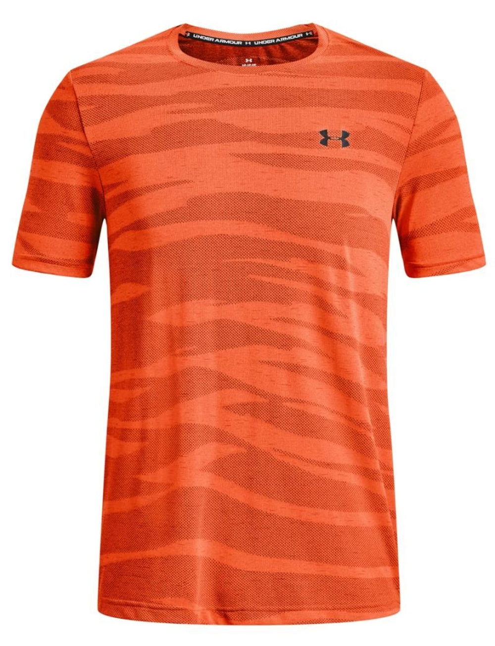 Мужская теннисная футболка Under Armour Seamless Wave Short Sleeve - orange blast/black