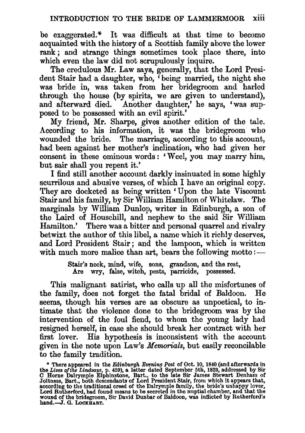 Waverly Novels: The Bride of Lammermoor. Volume 8 | Scott Walter