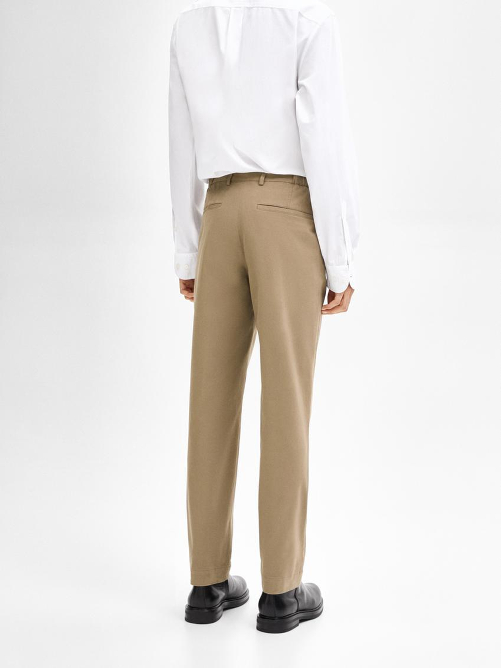 Massimo Dutti Зауженные брюки из твила, цвет верблюжьей шерсти