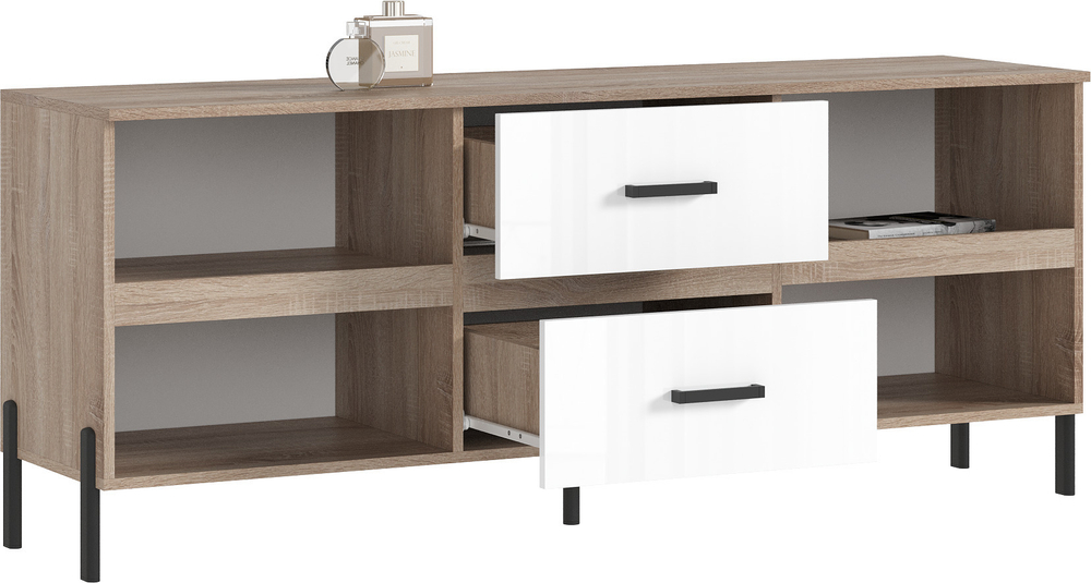 Тумба для ТВ Ким (металл), Бетон графит, Сонома