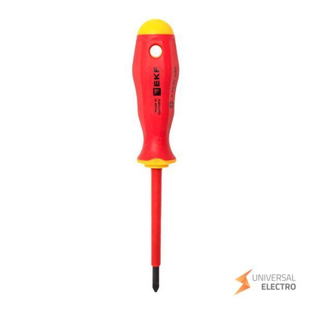 Отвертка Professional PZ-FL1х80 мм VDE 1000В EKF