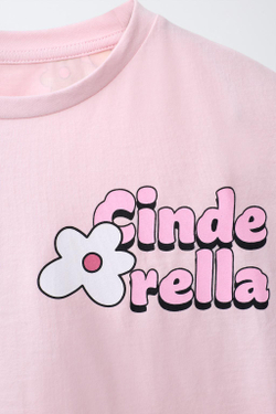 ZARA ФУТБОЛКА С ПРИНТОМ ЗОЛУШКА ПРИНЦЕССЫ © DISNEY, РОЗОВЫЙ