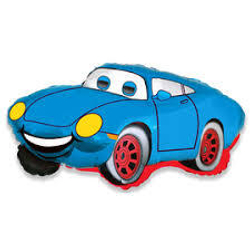 Шар (32""/81 см) Фигура, Гоночная машина, Синий, 1 шт. 5п. Б147