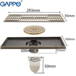 Трап душевой GAPPO бронза 100*300мм G83001-4