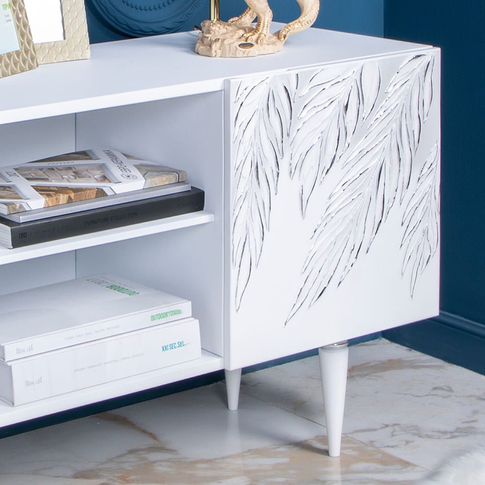 Тумба под ТВ Тропик 155см Классик Айс Сильвер