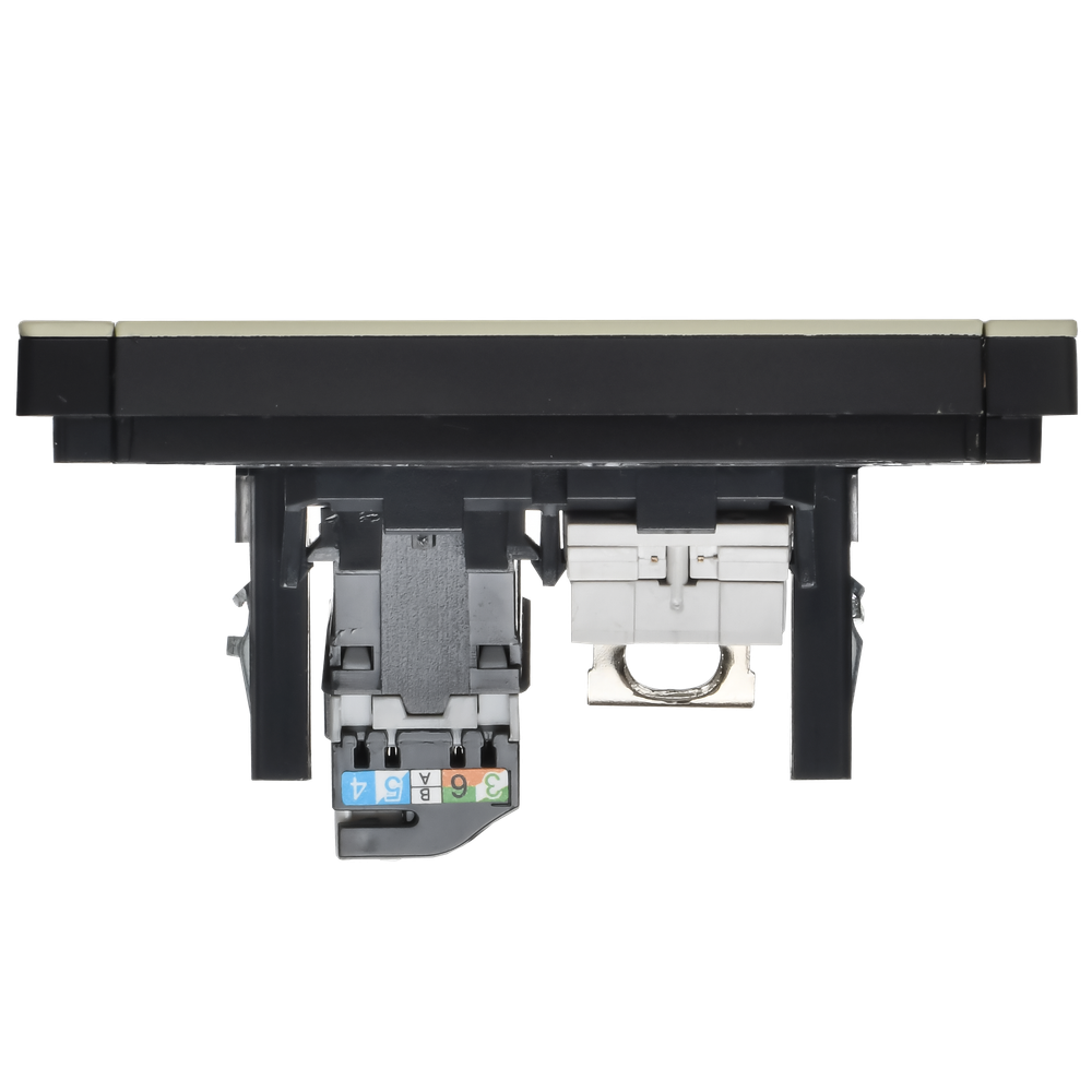 FORTE&PIANO Розетка двойная RJ11+RJ45 кат.5E FP835M металл серый сланец IEK