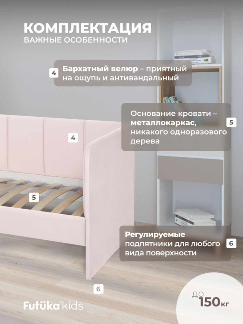 Диван - кровать 180х90 см Stitch ткань Микровелюр