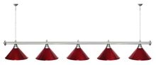 Лампа STARTBILLIARDS 5 пл. (плафоны зеленые матовые,штанга золотая,фурнитура золото)