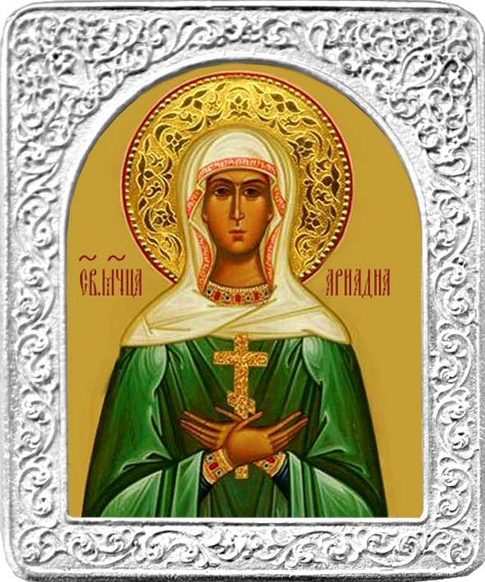 Святая Ариадна. Маленькая икона в серебряной раме
