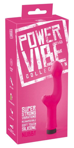 Розовый G-стимулятор с вибрацией Power Vibe Nubby - 18 см.