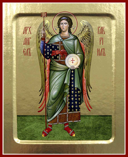 Икона Архангела Гавриила (ростовая) на дереве: 125 х 160 (Синопсисъ)