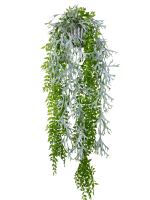 Искусственное растение Олений рог с Рускусом в сером настенном кашпо