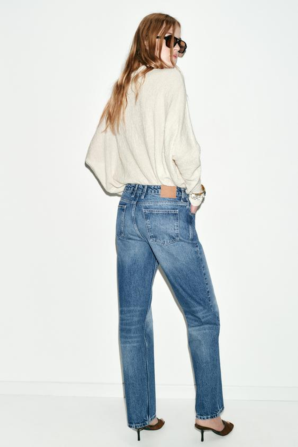 ZARA ДЖИНСЫ Z1975 RELAXED SLIM СО СРЕДНЕЙ ПОСАДКОЙ, СИНИЙ