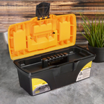 Ящик для инструментов "Титан" 13" с секциями, черный с желтым, 324*165*137мм