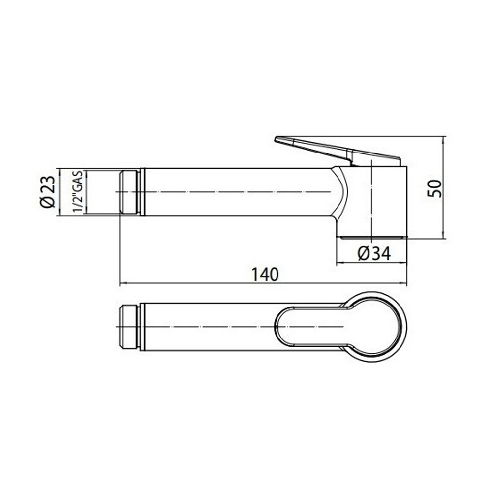 Bossini Paloma Brass лейка Ø 34 мм, из латуни, гигиеническая с клапаном подачи, цвет хром