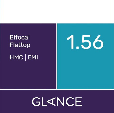 Линза для очков Glance 1.56 Bifocal FT HMC/EMI