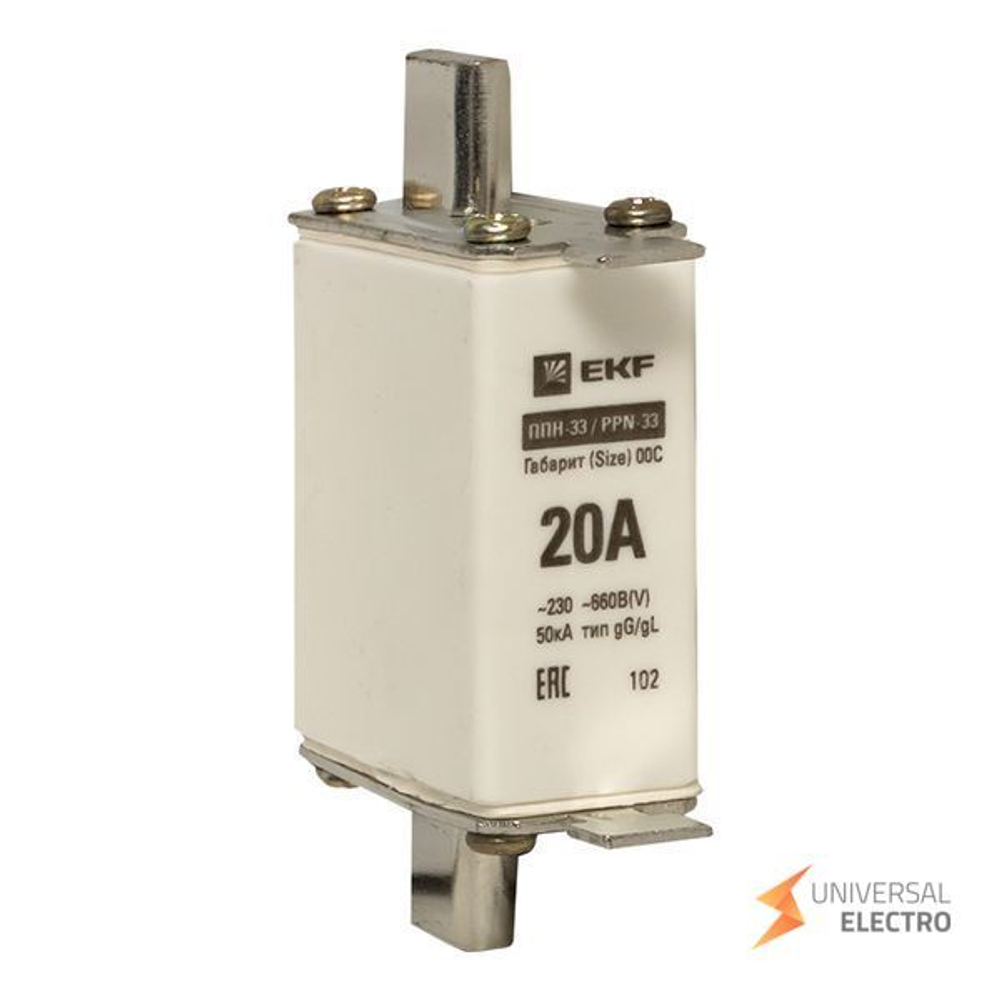 Плавкая вставка ППН-33 100/ 20А габарит 00С EKF