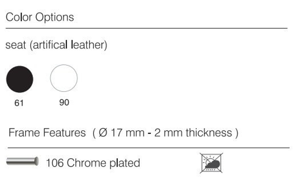 Стул барный с обивкой Papatya Icon BDK, хромированный, белый