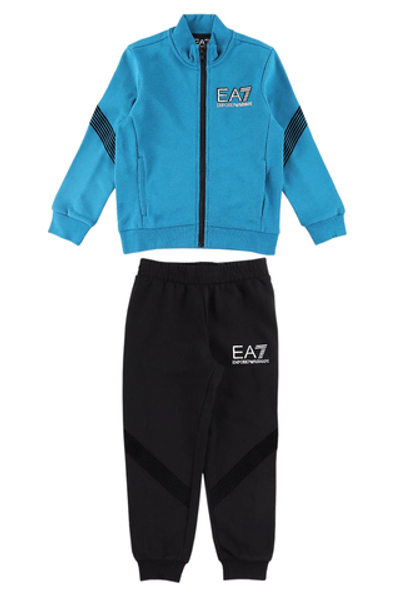 Костюм теннисный EA7 Boys Jersey Tracksuit - ocean/black