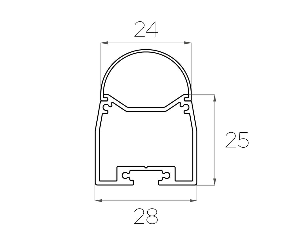 Профиль накладной алюминиевый LC-LP-2528R-2 Anod