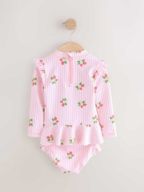 Купальник слитный на молнии для девочки Next AB7-039, Розовый