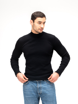 Водолазка мужская хлопковая. Черная