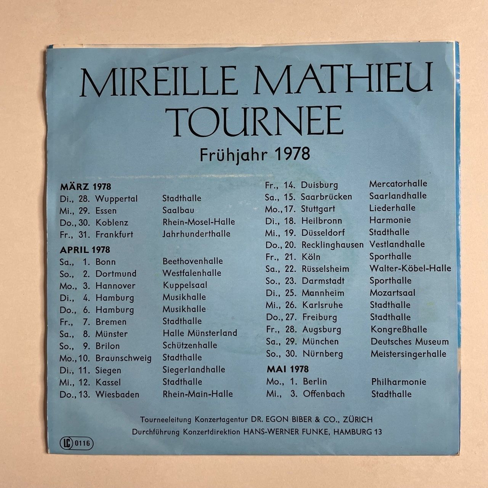 Винтажная виниловая пластинка LP Mireille Mathieu Santa Maria (Germany 1978) 7 дюймов, 45 RPM, Single