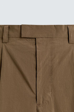 ZARA ТЕХНИЧЕСКИЕ БРЮКИ WIDE FIT, СВЕТЛЫЙ ЖЕЛТО-КОРИЧНЕВЫЙ