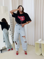 Футболка оверсайз с принтом длинная4