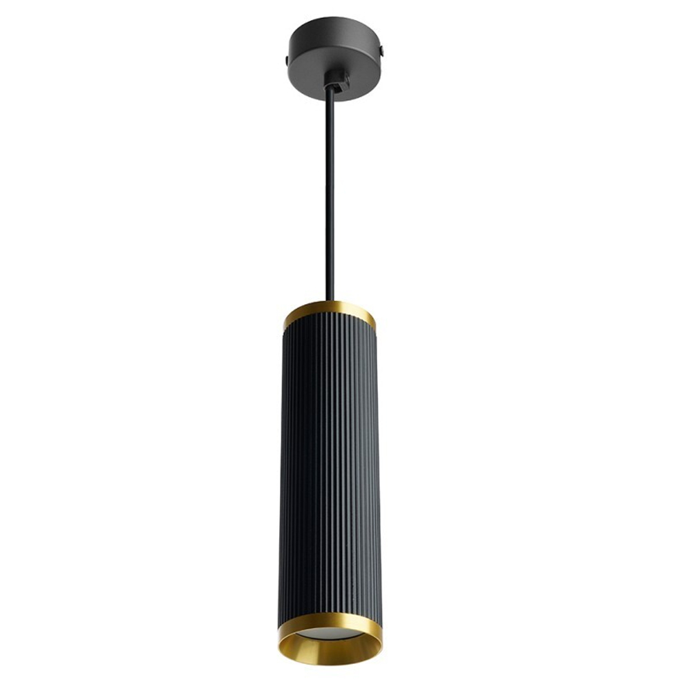 Светильник потолочный на подвесе MR16 35W. 230V. GU10.  чёрный. античное золото D55*H200 ML1908