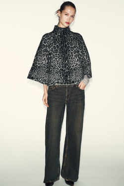 ZARA СВИТЕР С ШИРОКИМИ РУКАВАМИ, СЕРЫЙ