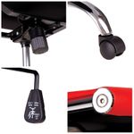 Кресло руководителя Helmi HL-E17 "Slim", экокожа красная, хром