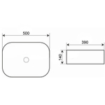 Раковина Azario 500x390x140 накладная, белая (AZ-2195) 145298