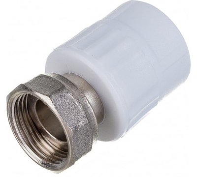 Муфта с накидной гайкой ППР 20 х 1/2" ВР VALFEX PP-R полипропиленовая белая