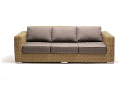 "Боно" диван из искусственного ротанга трехместный, цвет соломенный