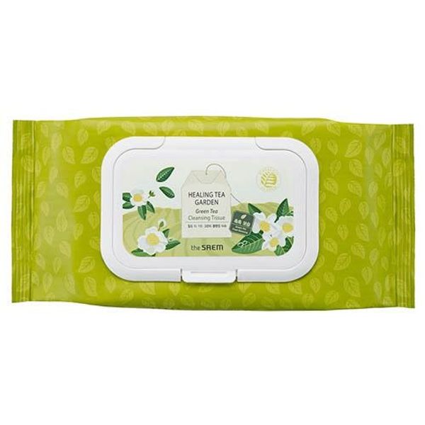 Очищающие салфетки для лица the Saem Healing Tea Garden Green Tea Cleansing Tissue