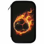 Пенал ЮНЛАНДИЯ, 3 отделения, картон с эффектом soft-touch, 19х11 см, "Fire ball", 273501