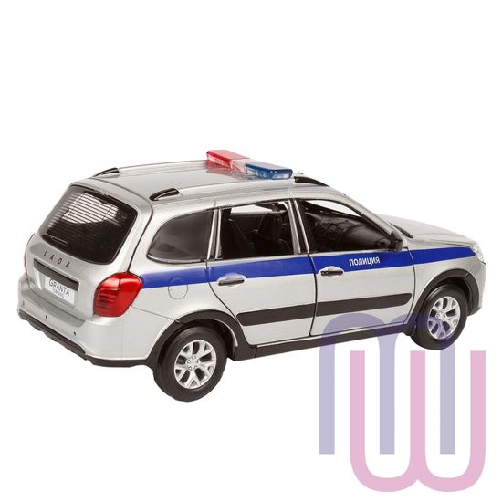 МОДЕЛЬ МАШИНЫ 1/24 LADA GRANTA CROSS ПОЛИЦИЯ СЕРЕБРЯНЫЙ