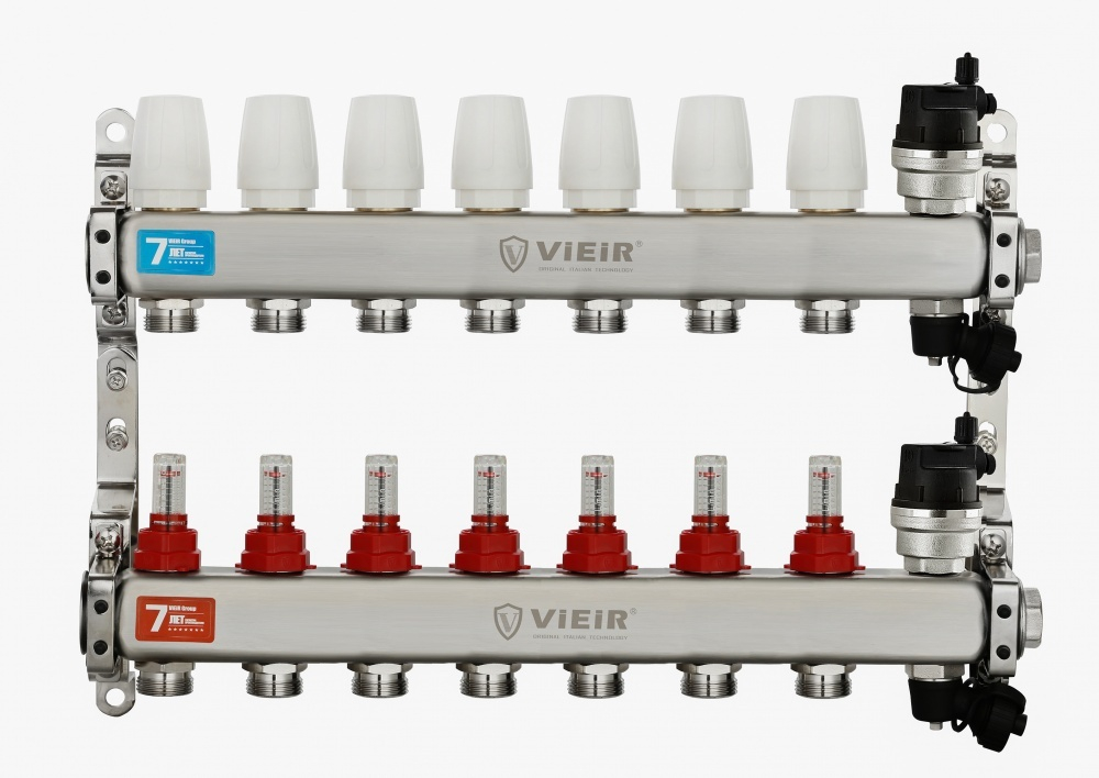 Колл. группа БЕЗ КРАНОВ (НЕРЖ) с расход. и ВСТ. ВОЗД.   7-вых. ViEiR (3/1шт) Т