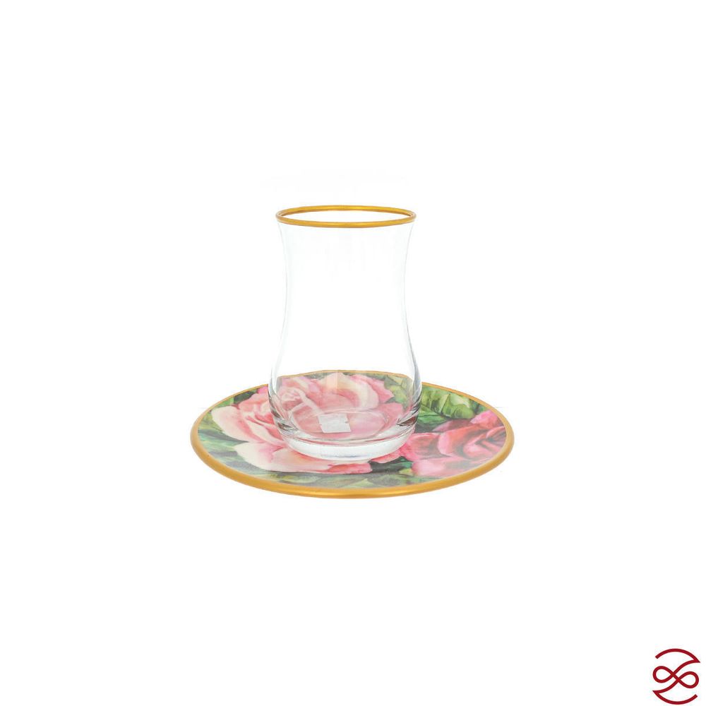 Набор армудов с блюдцами на 6 персон Toygar Rose 150 мл