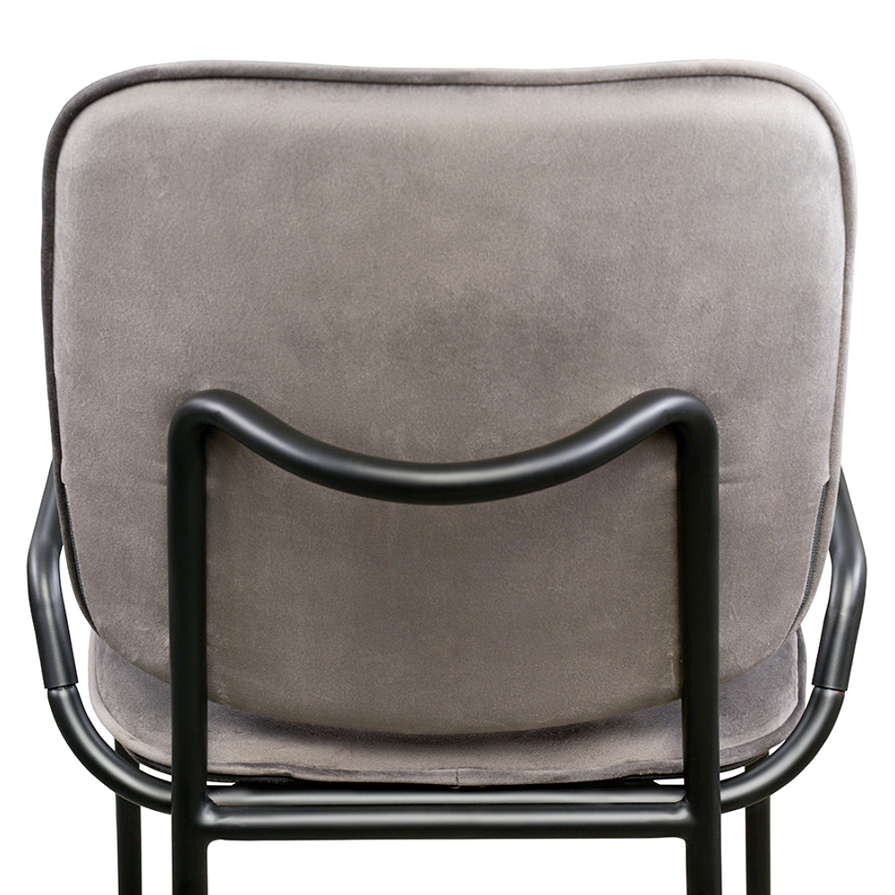 Стул ror, double frame, велюр, черный/серый