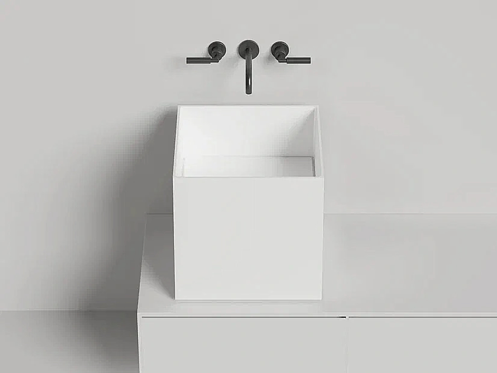 Раковина накладная Salini ARMONIA SQUARE 03 S-Sense 130513G 45 белая