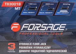 Домкрат подкатной гидравлический 3т (h min 155мм, h max 695мм) Forsage F-T830018 MT