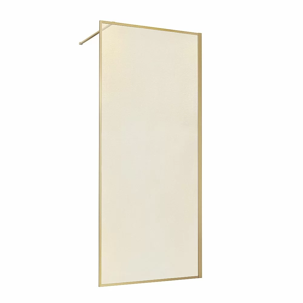 Душевая перегородка Vincea Walk-In VSW-1HP100GWBG 100 профиль брашированное золото/стекло ламинированное с золотыми нитями