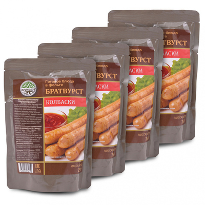 Готовое блюдо Колбаски Братвурст 250 г. (Кронидов) 4шт*250гр, 1кг