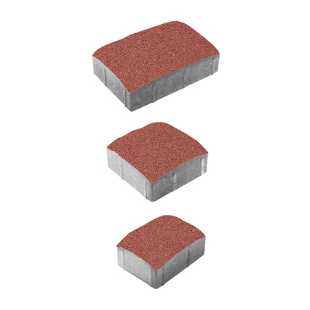 Тротуарная плитка УРИКО, комплект из 3 видов плит, Стандарт Красный