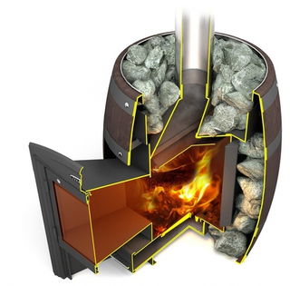 Банная печь Вариата Баррель Inox Люмина КТК