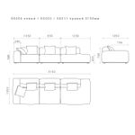 4-х местный нераскладной диван с лаундж модулем SAGA 004/002/011