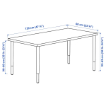Письменный стол - IKEA LAGKAPTEN/OLOV, 120х60х63-93 см, серый/черный, ЛАГКАПТЕН/ОЛОВ ИКЕА