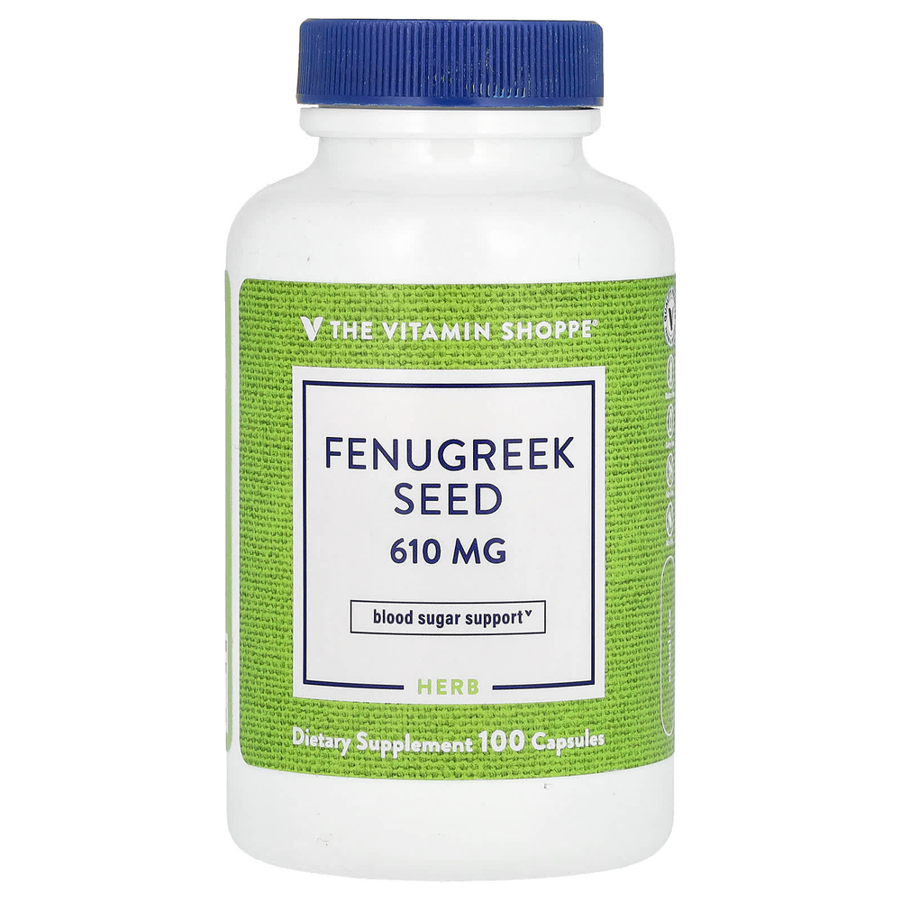 The Vitamin Shoppe, Семена пажитника, 610 мг, 100 капсул